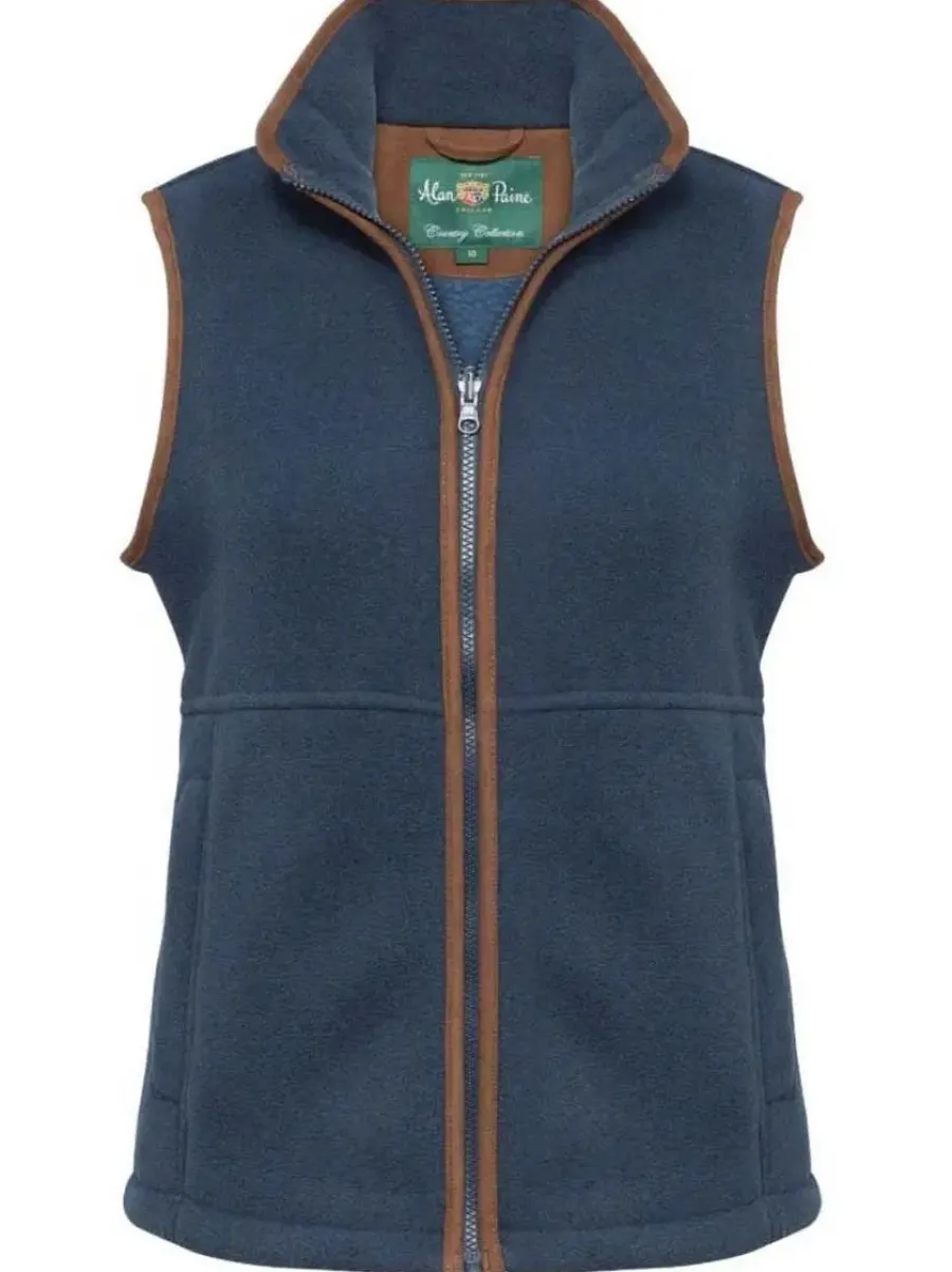 Women Alan Paine Aylsham Ladies Fleece Gilet - Blue Steel