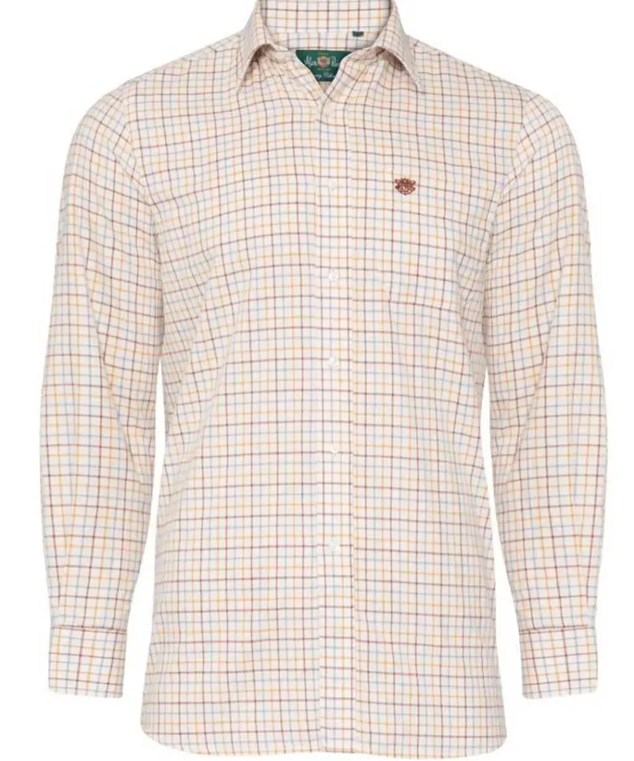 Alan Paine Ilkley Shooting Shirt - Kids Country Check - Country Brown