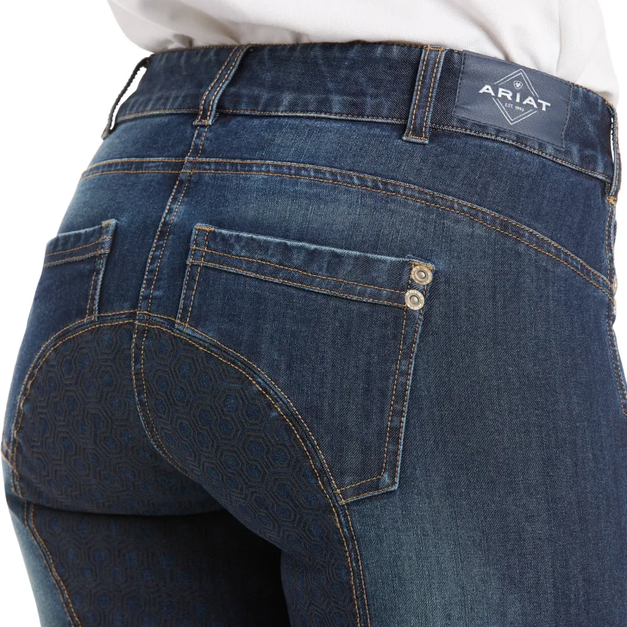 Women Ariat Halo Denim Riding Breeches – Womens Full Seat - Marine Blue
