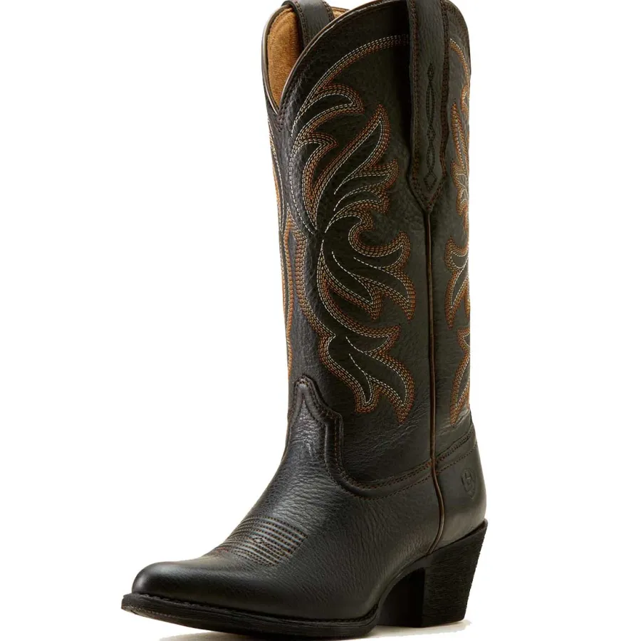 Ariat Heritage J Toe Stretchfit Western Boots - Womens Cowgirl - Black