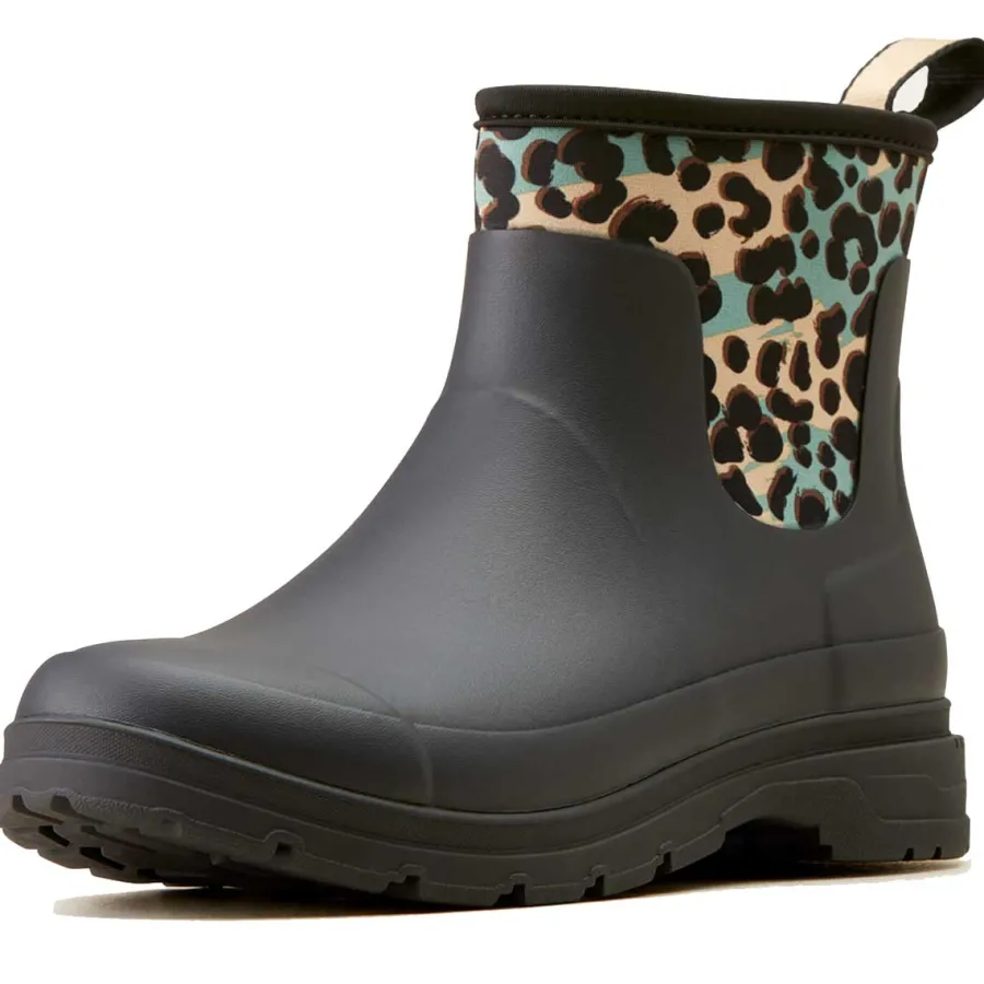Ariat Kelmarsh Shortie Rubber Boots - Womens - Black / Leopard Camo