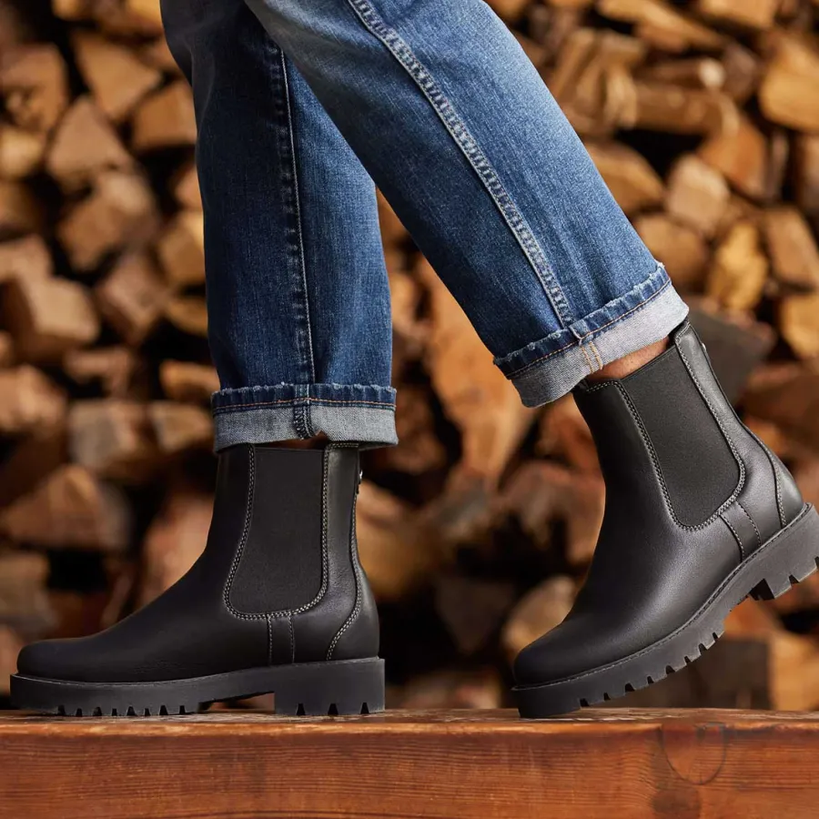 Ariat Wexford Lug Mid Waterproof Chelsea Boots - Womens - Jet Black
