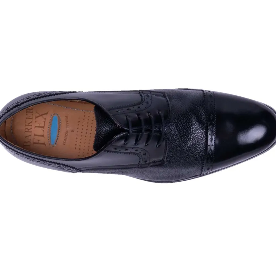 Barker Shoes BARKER Ashbourne Shoes - Mens - Black Hi-Shine/Grain
