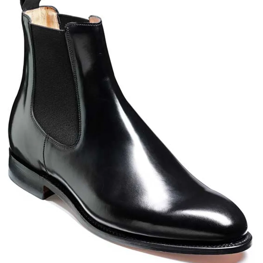 Barker Shoes BARKER Bedale Boots - Mens Chelsea - Black Hi-Shine