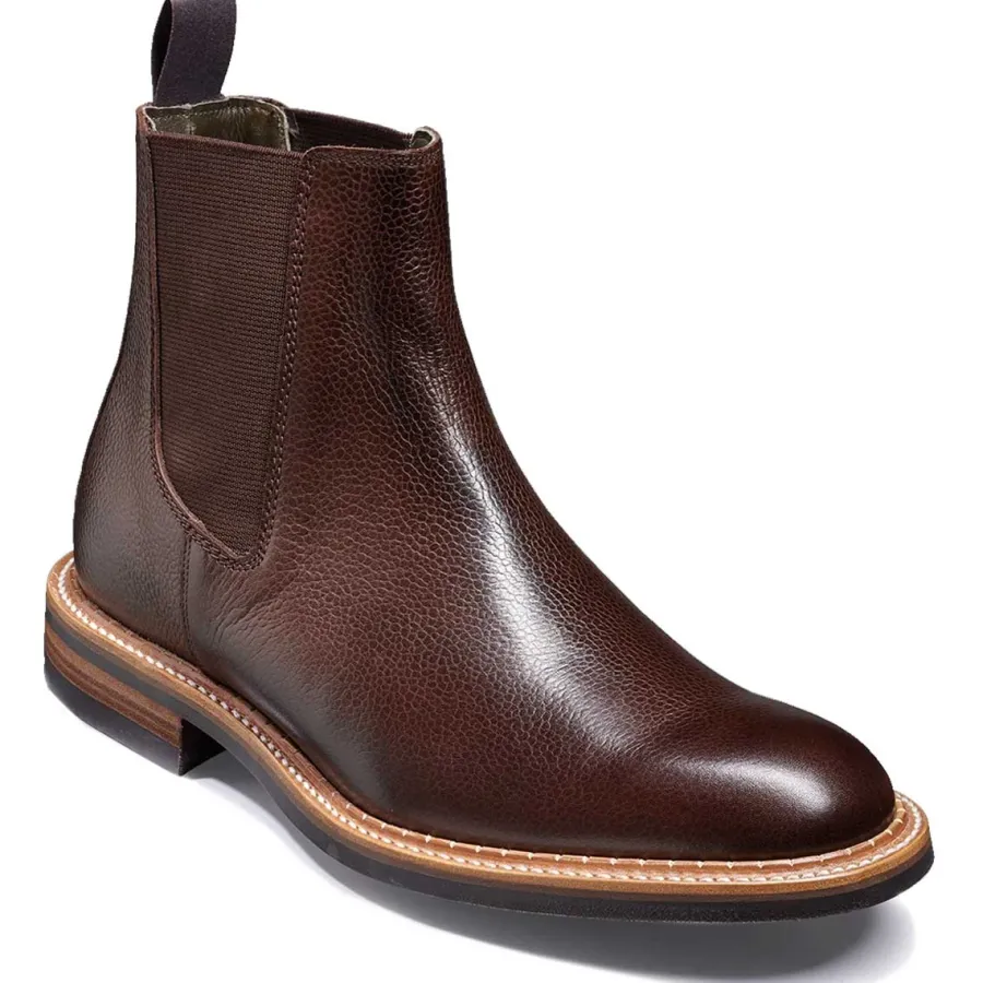 Barker Shoes BARKER Harrowick Chelsea Boots - Mens - Dark Brown Grain