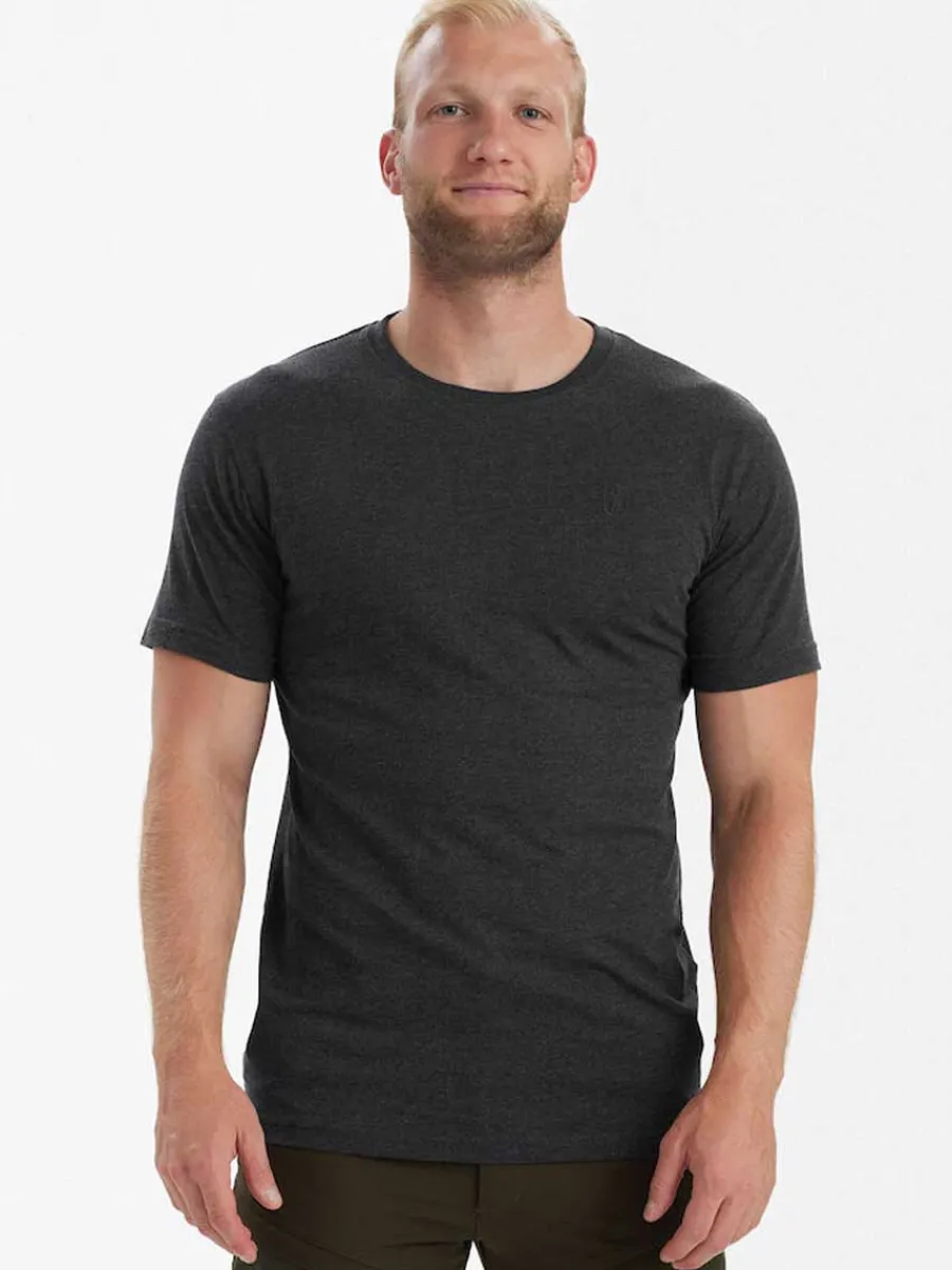 Deerhunter Basic T-Shirt 2 Pack - Mens - Brown Leaf Melange