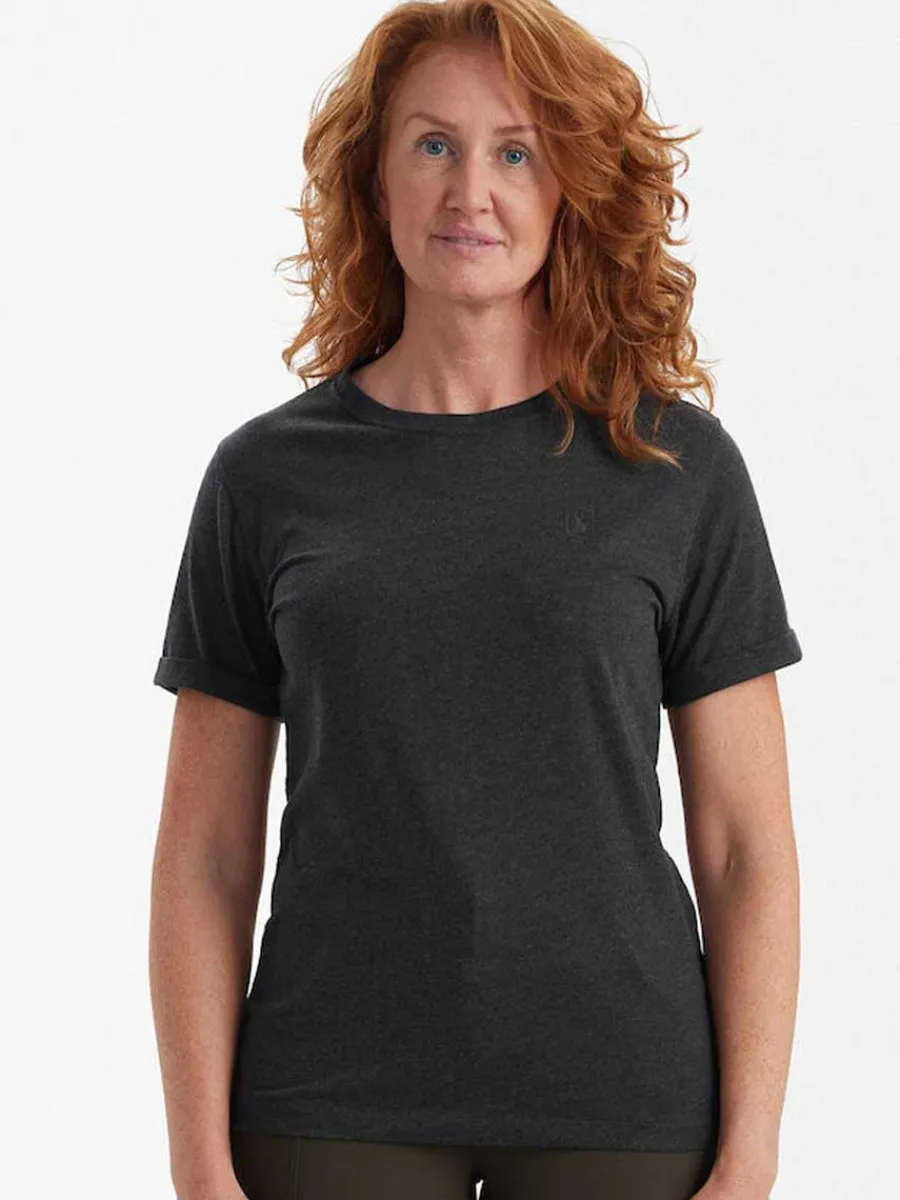 Women Deerhunter Ladies Basic T-Shirt 2 Pack - Brown Leaf Melange