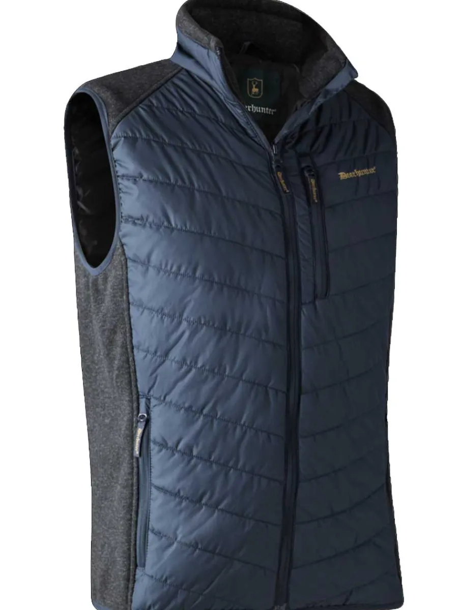 Deerhunter Moor Padded Waistcoat w.Knit - Mens - Dark Blue