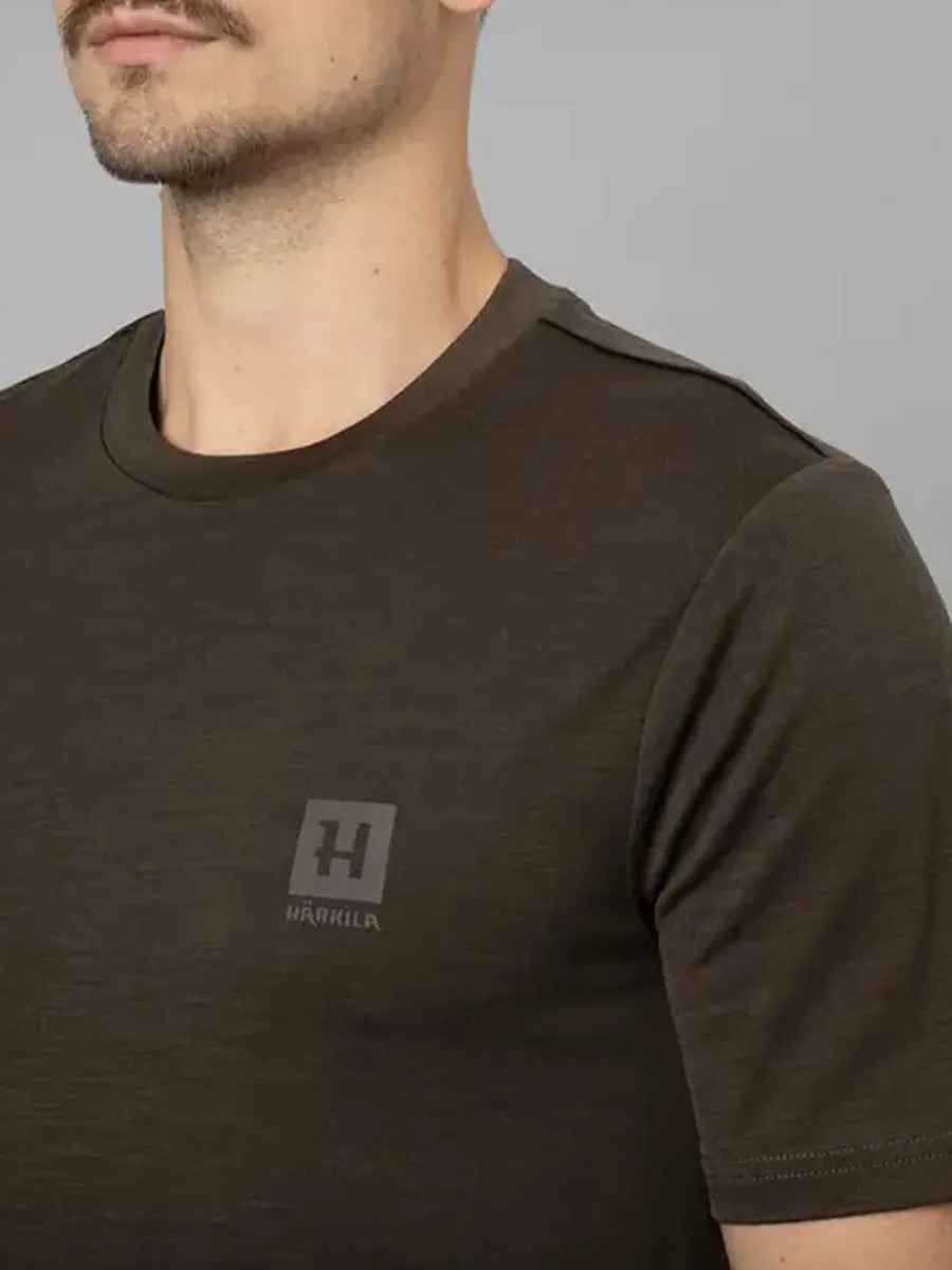 Harkila Base All Season Short Sleeve T-Shirt - Mens - Shadow Brown
