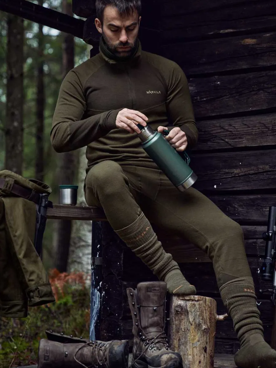 harkila_base_warm_half_zi_1.webp Harkila Base Warm Half Zip Neck - Mens - Willow Green / Shadow Brown