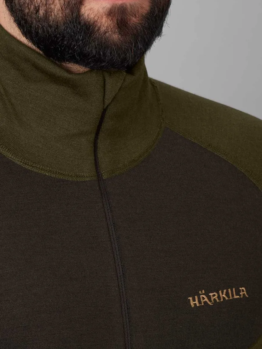 harkila_base_warm_half_zi_2.webp Harkila Base Warm Half Zip Neck - Mens - Willow Green / Shadow Brown