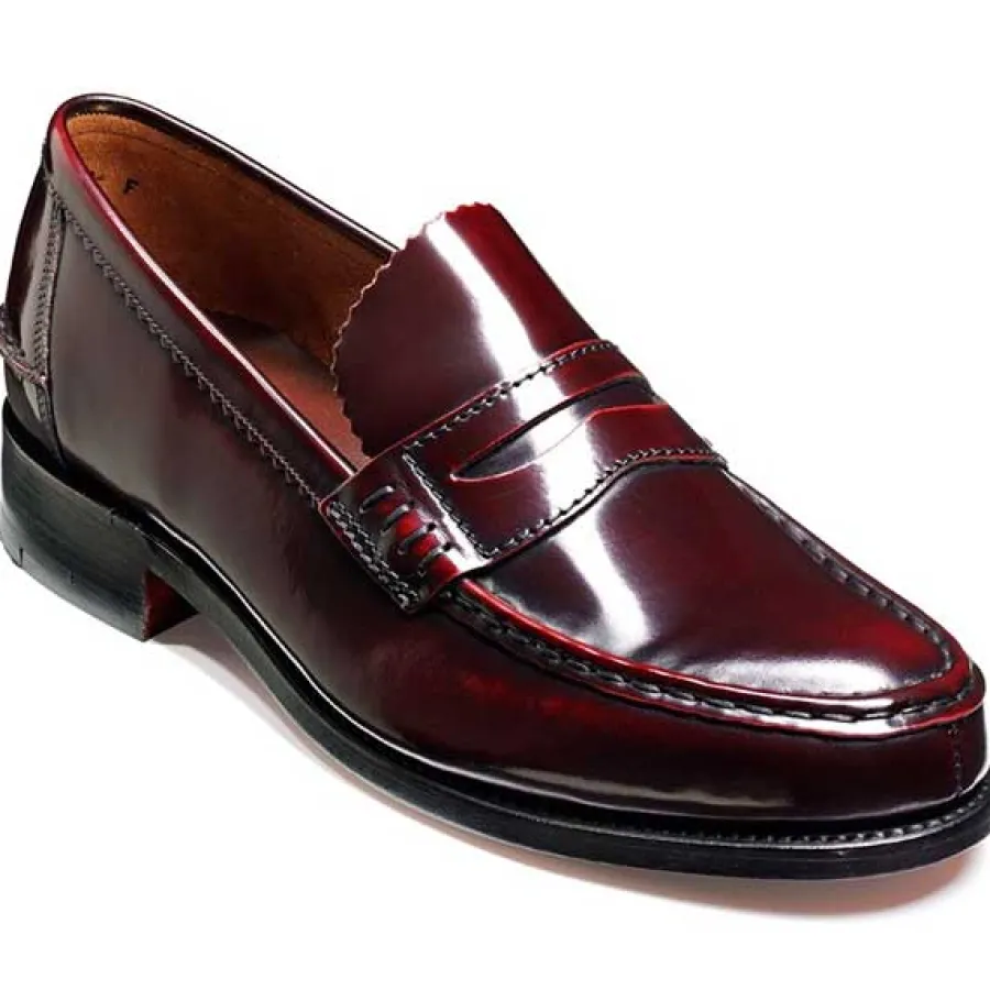 Barker Shoes 40% OFF BARKER Caruso Shoes - Mens Loafers - Burgundy Hi-Shine - Size:
