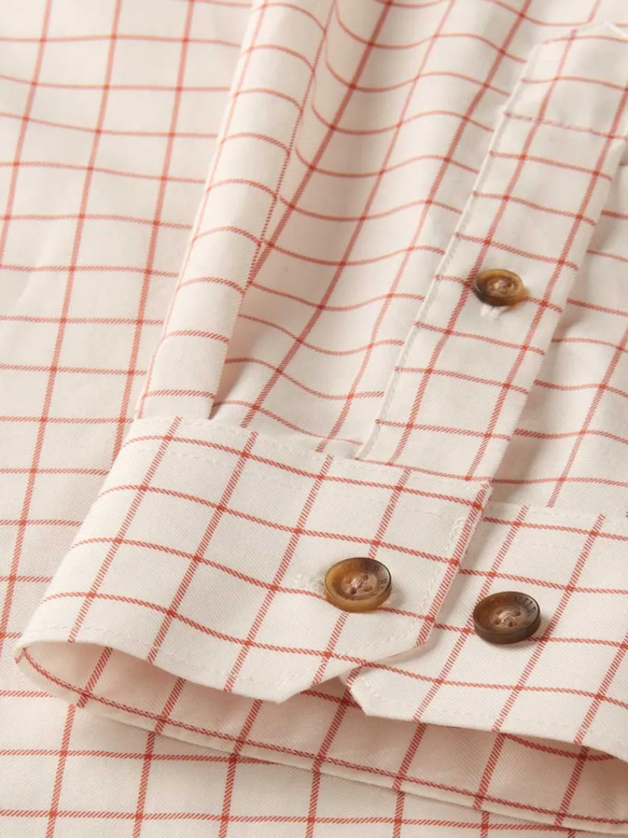 Harkila 50% OFF Stenstorp 100% Cotton Shirt - Mens - Burnt Orange Chec