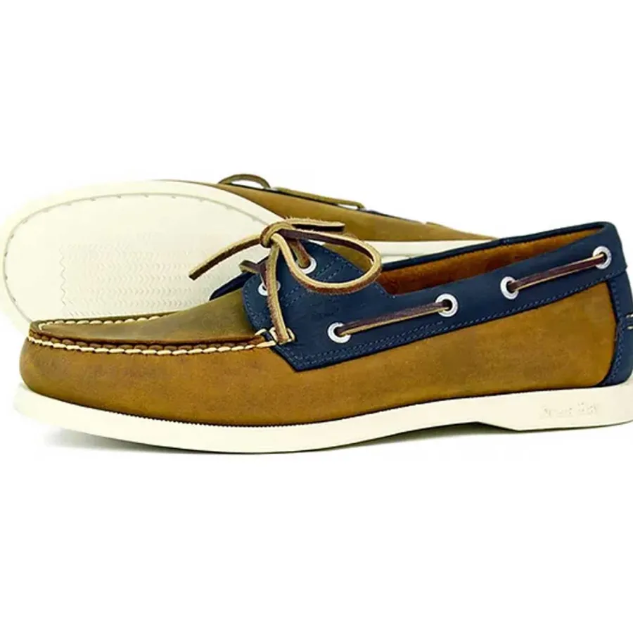 Orca Bay Men's Clovelly Leather Deck Shoes - Sand / Navy