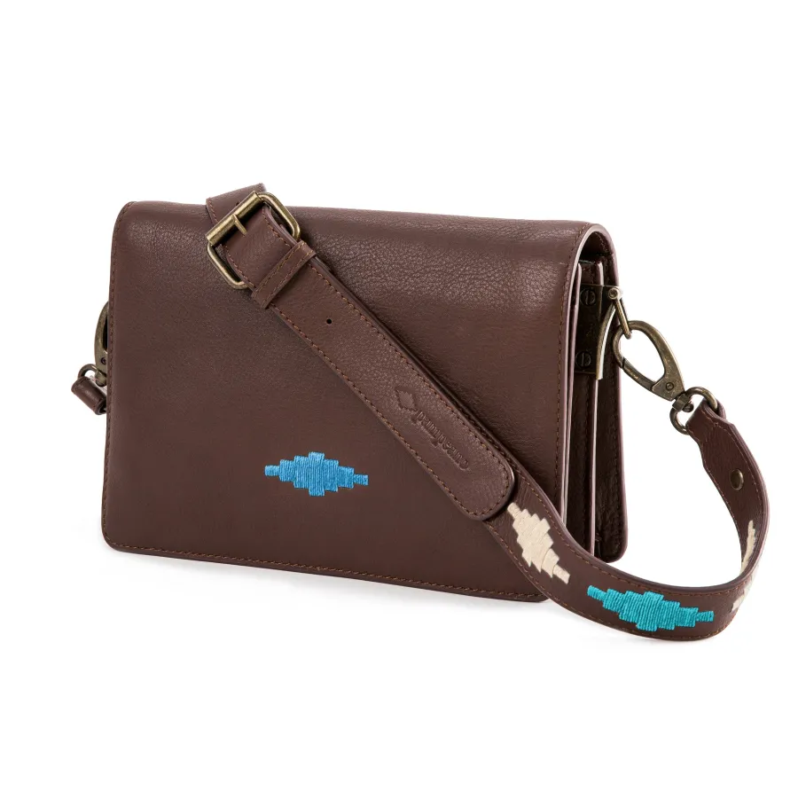Women Pampeano - Ladies Crossbody Bag - Brown Leather