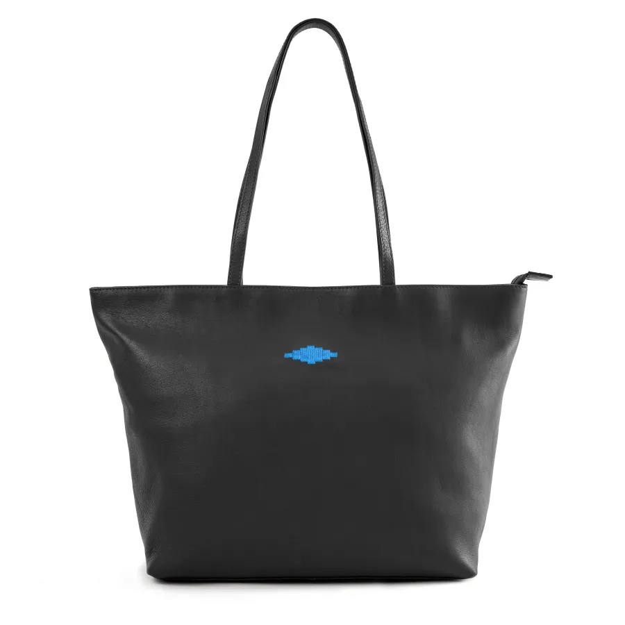 Pampeano - Trapecio Tote Bag - Black Leather