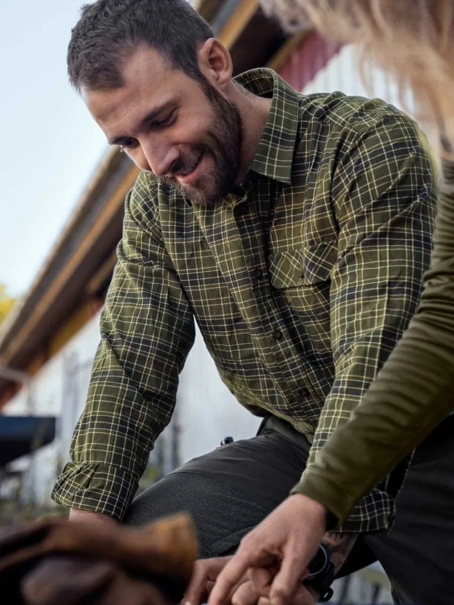 Seeland Highseat Shirt - Mens 100% Cotton - Burnt Olive Check