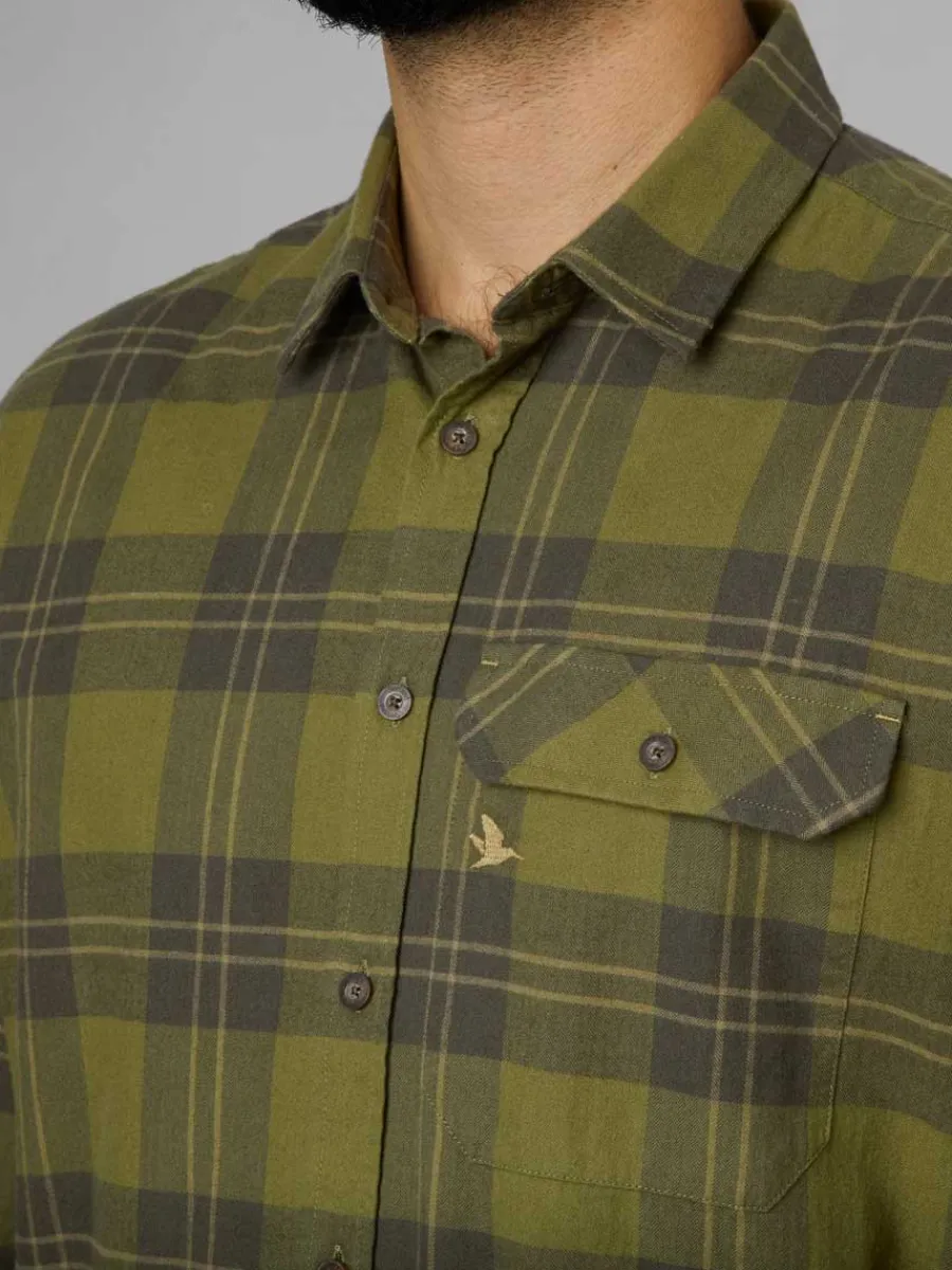 Seeland Highseat Shirt - Mens 100% Cotton - Light Olive Check
